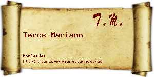 Tercs Mariann névjegykártya
